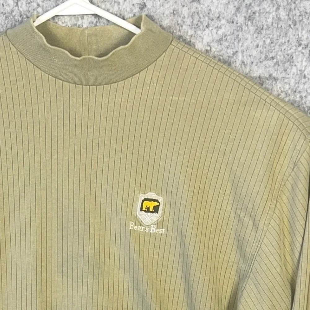 Nike Golf Dri-FIT Mock Neck Shirt Men's XXL Bears GC Best Long Sleeve Ribbed Tan